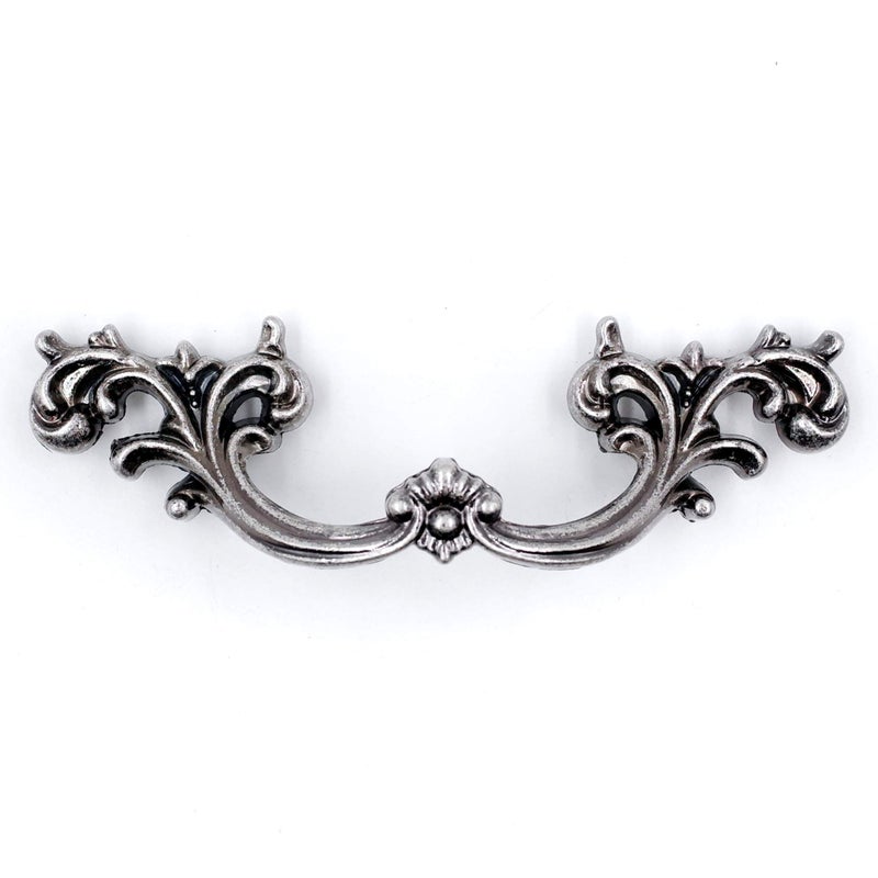 Jetland French Provincial Drawer Pulls - 6-Pack, Aged Silver, 2-1/2" Hole Centers, Vintage Shabby Chic Pulls for Dresser Nightstand Cabinet, PW1619OS64 - Image 1